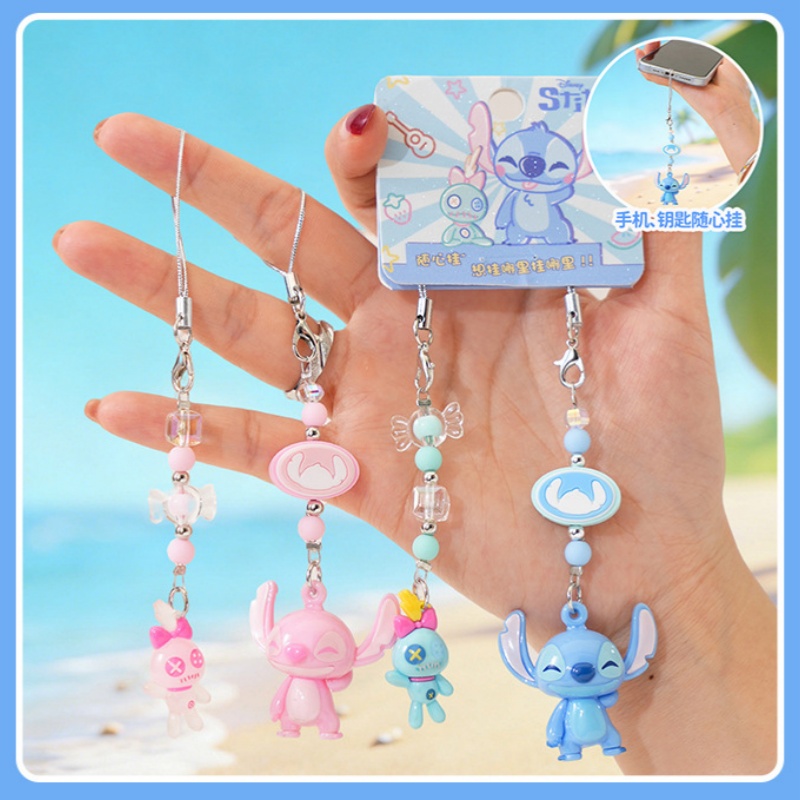 Phone Accessories Ideas - Porte-clés Disney authentique Stitch et Booger,
