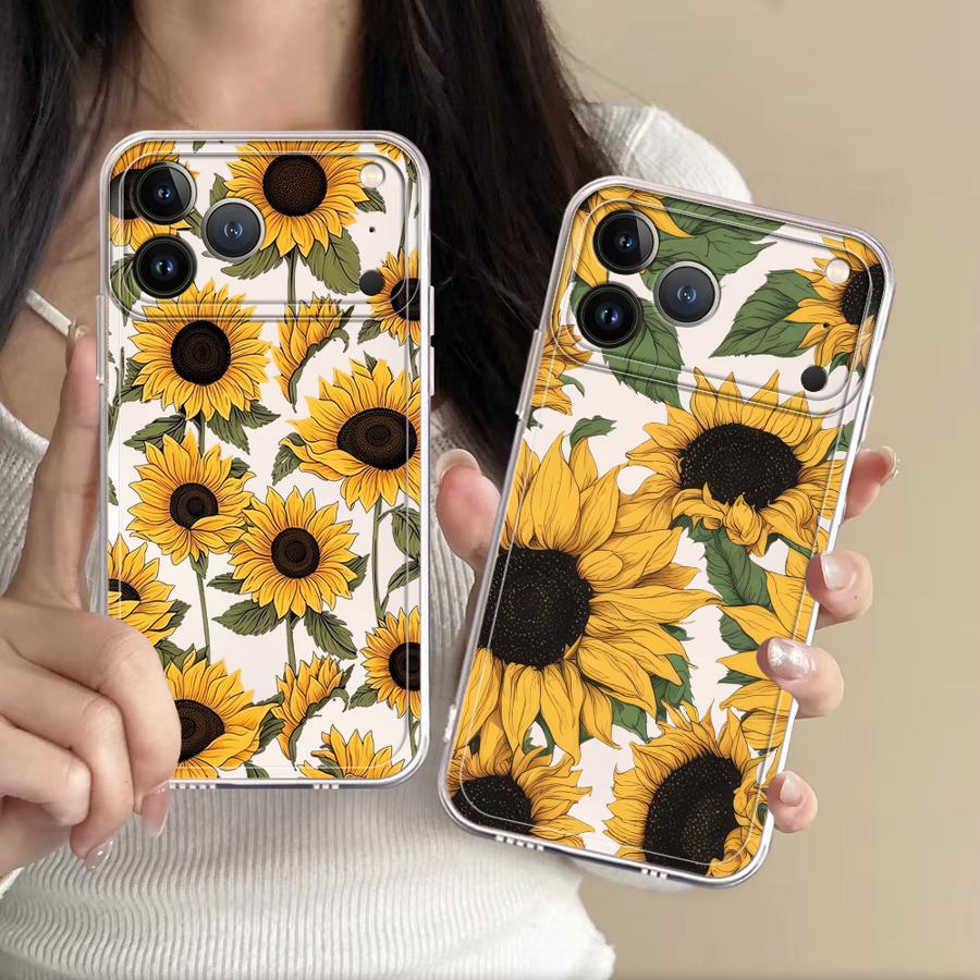 Phone Accessories Iphone - Coque transparente à motif tournesol mignon