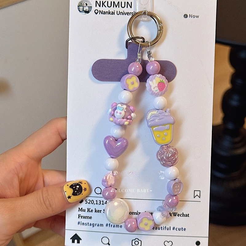 Phone Accessories Ideas - Chaîne de téléphone perlée colorée Dopamine,