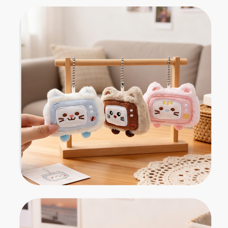 Phone Accessories Ideas - Porte-clés mignon en peluche chat de